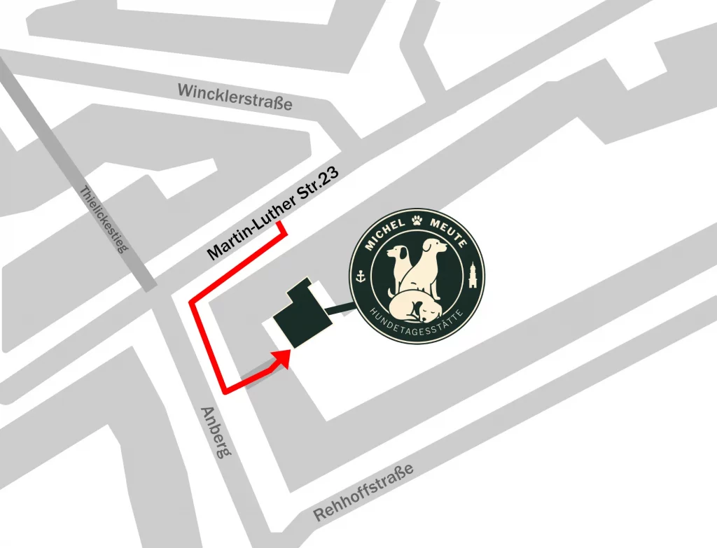 Lageplan Michel Meute Hundetagesstätte Ecke  Martin-Luther-Straße und Anberg 1, Hamburg